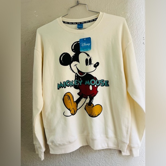Mickey Mouse Colored Pencil Sketch Fleece Sweater White size med - Picture 6 of 6
